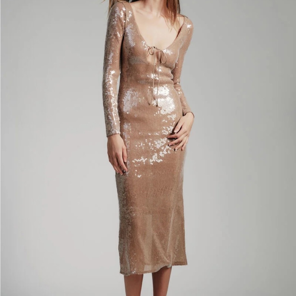 Hailey Bieber Sequin Maxi Dress